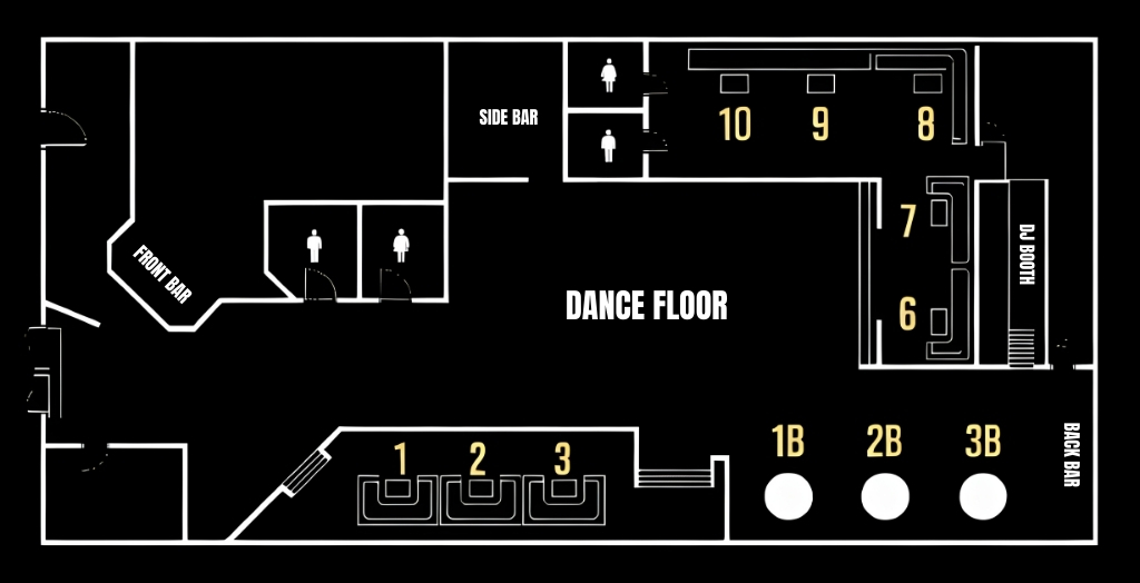 Sarajevo Nightclub table layout